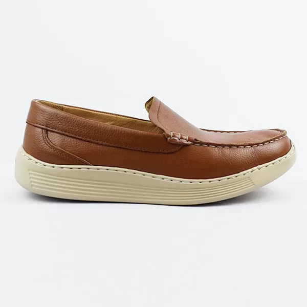Moccasin pour homme confort R100 Tabac Cuir  sandale médicale femme confortable Maroc